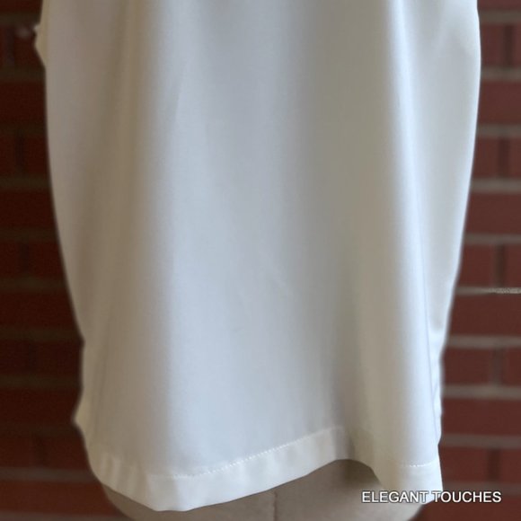 Sea Suns Collared Button Up Jacket Top Tank Set White Beaded vgt 2 pc SMALL - Picture 9 of 14